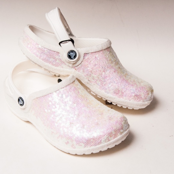 sequin crocs
